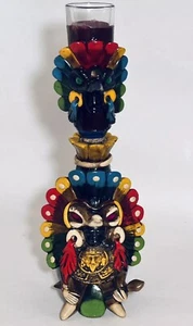 Vintage Teotihuacan Tequila Bottle Shot Glass Sculpted Art Aztec Mayan Tiki Mug - Picture 1 of 24