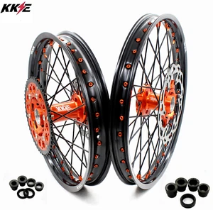 KKE 21/19'' Wheels Rims Fit KTM SX XC XCW XCF SXF 125-380CC 2000-2002 Orange Hub - Bild 1 von 12