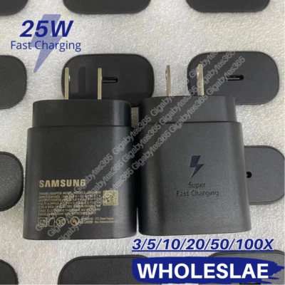 Lote de bloque de carga adaptador de corriente de carga súper rápido USB de 25 W PD tipo C para Samsung Foto 1 de 4