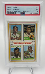 1974 HANK AARON Topps Baseball #4 PSA 5 EX grade MLB Special 1962-1965 BRAVES