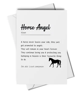 Horse angel definition card, horse loss, horse with sympathy card, pet loss - Picture 1 of 3