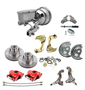 1967-69 Camaro / Firebird Disc Brake Conversion Kit Chrome Booster Red Calipers - Picture 1 of 12