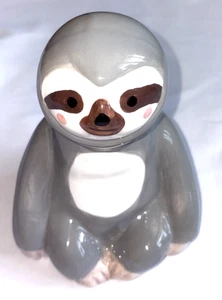 Lila & Jack Ceramic 8.5" Gray Sloth Animal Coin Bank - Picture 1 of 7