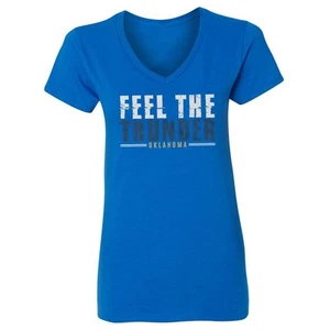 Feel The Rumble Oklahoma Fans - Basketball Champions Ladies' V-Neck Tshirt - Picture 1 of 2