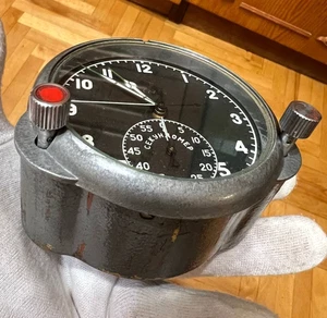 Vintage Soviet Aircraft Clock ChP-59 – Aviation Cockpit Chronometer Stopwatch - Picture 1 of 20