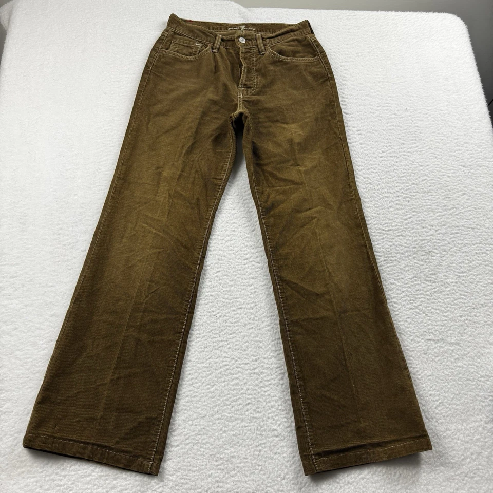 7 Для всего человечества брюки женщин 28 * коричневый расслабленный прямой вельвет кнопка мухи - Изображение 1 из 4