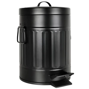 Small Farmhouse Bathroom Trash Can, Pet Proof Matte Black Trash Can with Lid ... - Bild 1 von 9