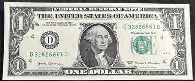 2017 A Uncirculated Cleveland $1 Bill Mis-stamped 8 Green Ink Error  - Image 1 of 2