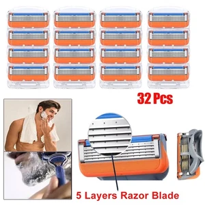 32PCS Shaving Razor Blades Refills Compatible for Gillette Fusion 5 Proglide UK - Picture 1 of 12