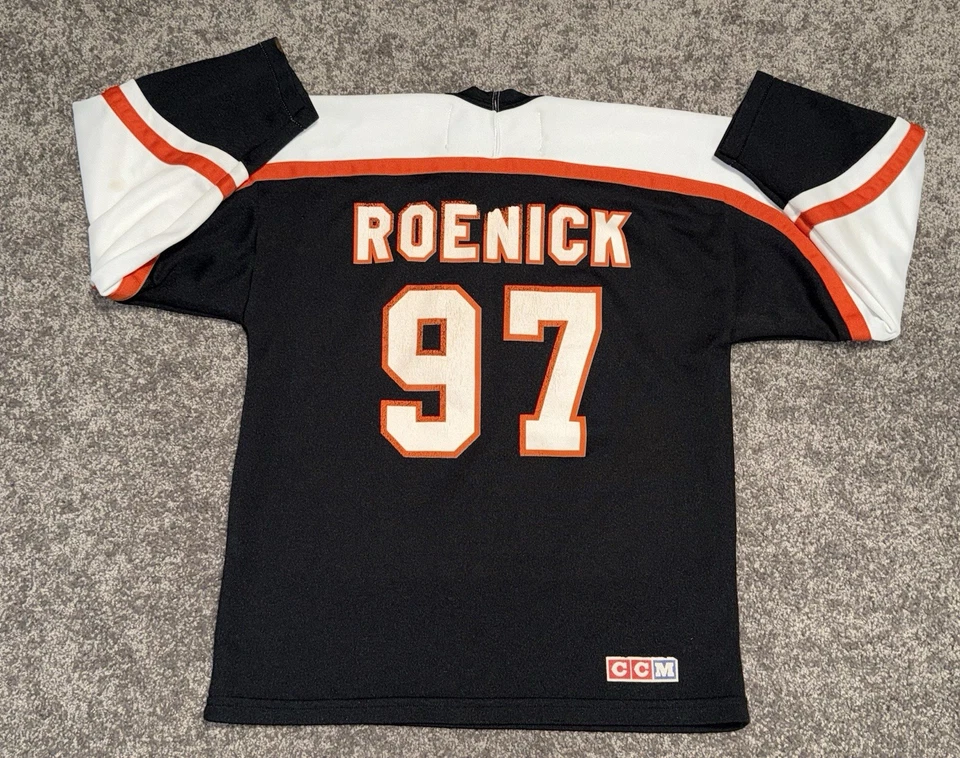 Camiseta deportiva de hockey juvenil vintage CCM NHL Philadelphia Flyers Jeremy Roenick #97 L/XL Foto 1 de 4