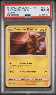 2019 POKEMON SMALL BLACK STAR DETECTIVE PIKACHU-HOLO PROMO P PSA {9} MINT #SM190 - Image 1 of 2