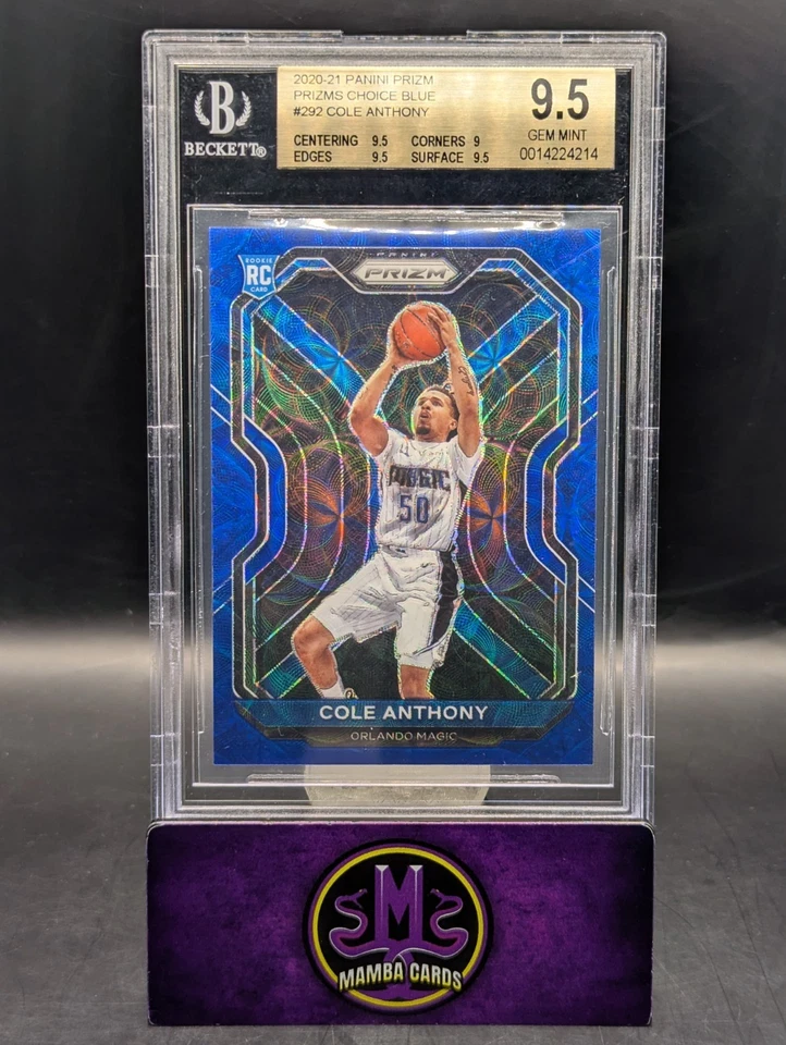 2020-21 Panini Prizm Cole Anthony Rookie Blue Choice Prizm /49 BGS 9.5 GEM MINT - Image 1 of 3