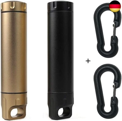 MILEPETUS 2 x Große Kapazität EDC wasserdichte Kapsel Outdoor Pillenhalter EDC Überleben C