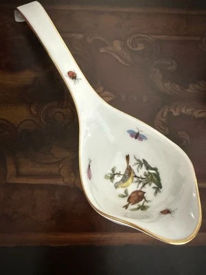 "Cucharón de puré Herend Rothchild pájaro mariposas 9,25""" Foto 1 de 4