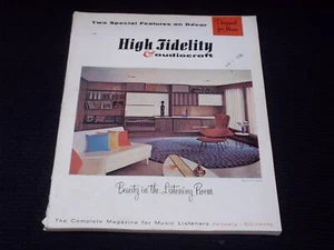 1959 JANUARY HIGH FIDELITY & AUDIOCRAFT MAGAZINE - LISTENING ROOM COVER - H 3824 - Picture 1 of 2