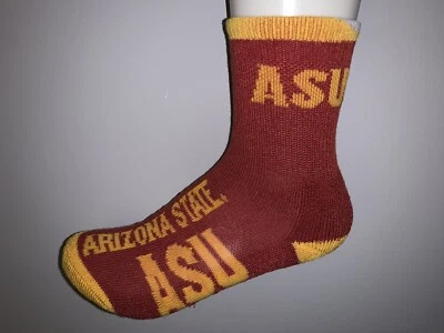 ARIZONA STATE SUN DEVILS NCAA COLLEGE SCHOOL LOGO 1/4 LENGTH SOCKS YOUTH KIDS - Image 1 of 2