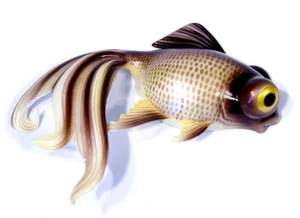 Scultura decorazione da parete pesce rosso pesce oro 12" dipinta a mano 08G-nero - Foto 1 di 1