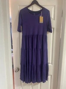 RARE NWT Kyte Baby Women’s Tiered Bamboo Dress in Purple Size Small (4-6) - Picture 1 of 8