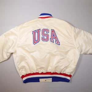 Vintage Swingster USA Olympic Amateur Baseball 1984 Bomber Satin Jacket Size XXL - Picture 1 of 9