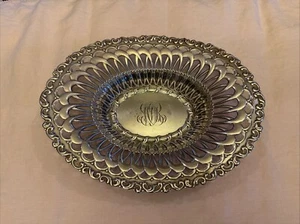 Antique Whiting Sterling Silver LOUIS XV Pierced Serving Bowl-#3869 Monogrammed - Picture 1 of 16
