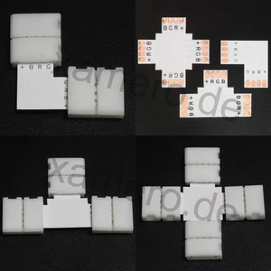 RGB LED Strip Verbinder L T X Kreuz Eckverbinder 4 pin Schnellverbinder 10mm 90° - Picture 1 of 9