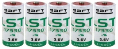 Saft LST17330 - 2/3 AA Size 3.6 Volt Li Lithium Battery Cell 5 Batteries - Image 1 of 4