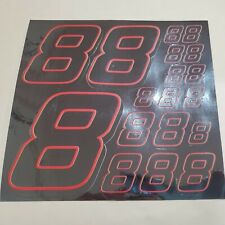 BLACK CHROME w Red #8's Decal Sticker Sheet 1/8-1/10-1/12 RC Models