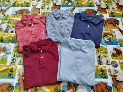Gap Kids Lot of 5 PCS Cotton Polyester Polo Pique Shirts Boys Size Youth XXL - Image 1 of 4
