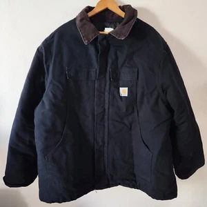 VINTAGE Carhartt Jacke Erwachsene Gr. 56 schwarz Arctic gesteppt gefüttert Cord J02 BLK - Bild 1 von 6