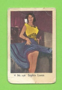 1958 Dutch Gum Card X Nr #158 Sophia Loren