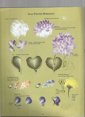 Patrones de Pintura Rosas Hojas Abeja Ciruelas Lila Cintas Donna Dewberry N02 Foto 1 de 4