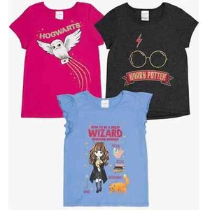 New HARRY POTTER Girls (3 Pack) Graphic T-Shirts Short Sleeve Tops SIZE 14/16 - Picture 1 of 9