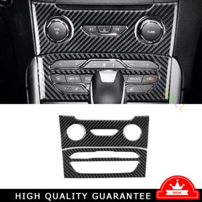 Console central de fibra de carbono vinil acabamento painel interruptor CD para Ford Edge 2019-2021 - Imagem 1 de 4