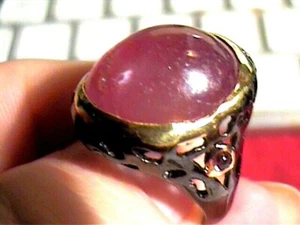 STERLING 925 SILVER natural Mozambique RUBY RING 8 OPERA COCKTAIL Bold UNISEX - Picture 1 of 10