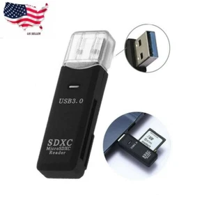 Adaptateur lecteur de carte mémoire haute vitesse USB 3.0 2 en 1 pour Micro SD SDXC TF T-Flash - Photo 1/6