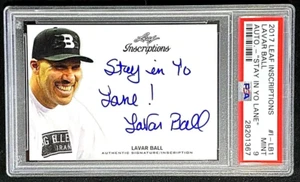 PSA 9 COMO NUEVO 2017 HOJA INSCRIPCIONES BOLA LAVA FAMOSA "¡QUÉDATE EN YO LANE!" AUTO 3480 - Imagen 1 de 2