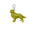 D4 Golden Retriever GOLD Pewter charm fitted to 925 sterling lobster clasp