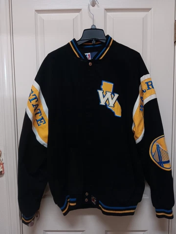 Golden State Warriors Mens JH Design Jacket NBA XXL Western Conference Black Cover