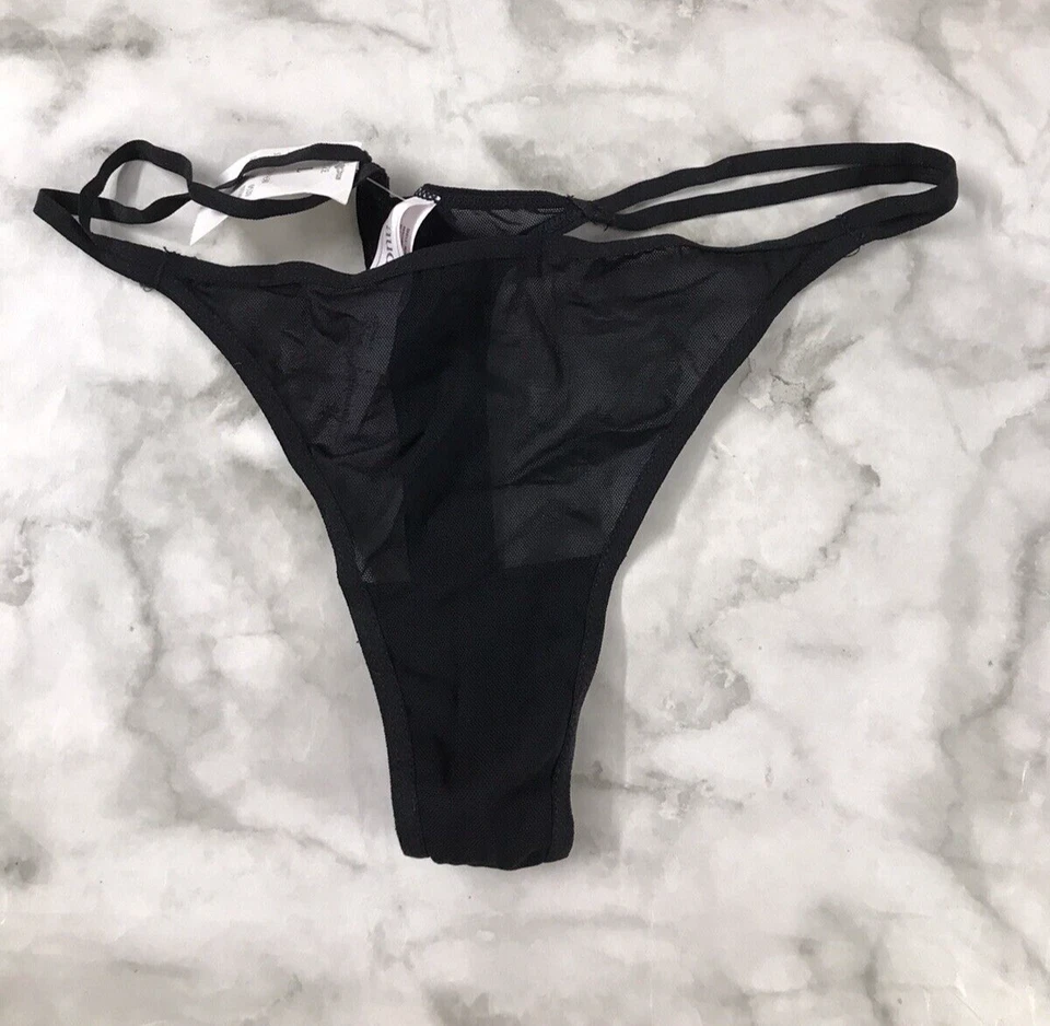 Tanga de malla Auden con correas dobles bragas para mujer negras talla M/L Foto 1 de 4