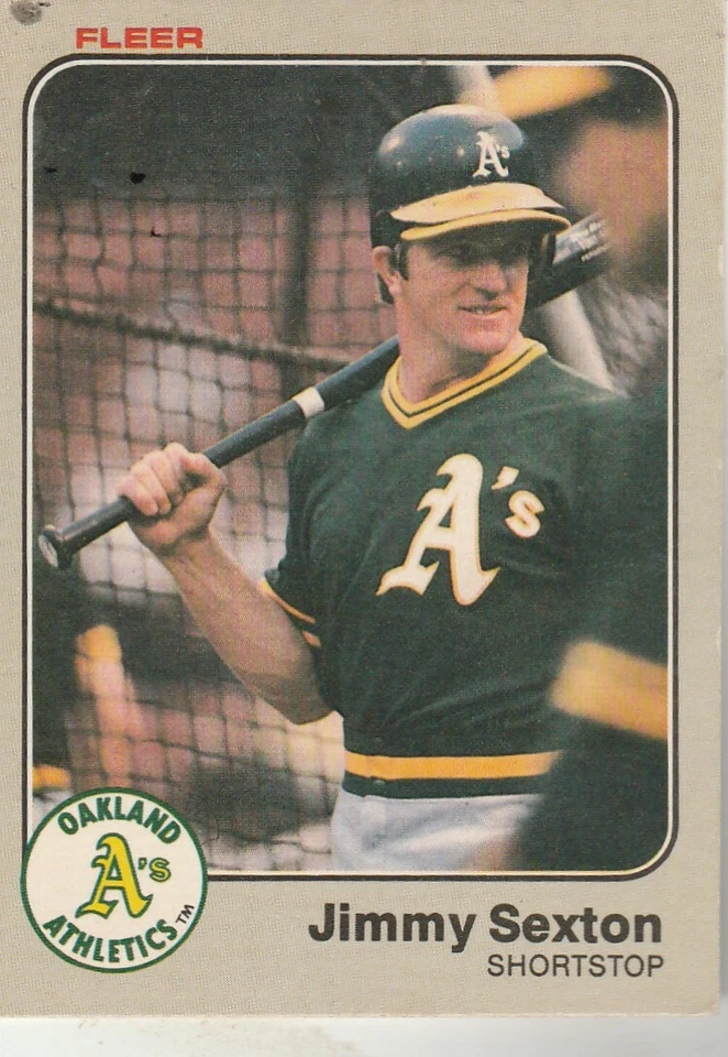 FREE SHIPPING-MINT-1983 Fleer #533 Jimmy Sexton Oakland Athletics +BONUS CARDS - Image 1 of 1