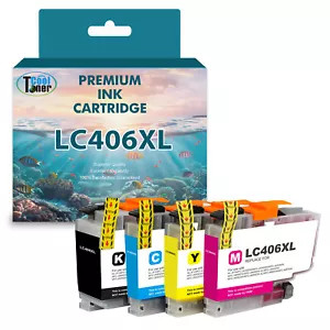 4 Pack 406 LC406 Ink Cartridges for Brother MFC-J4335DW MFC-J4535DW MFC-J4345DW - Picture 1 of 3