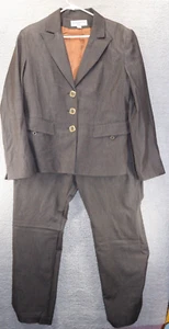 Sharagano Women's Suit Set Vintage 1990s Soft Shell Brown & Gray Marbled Sz 14 - Picture 1 of 15
