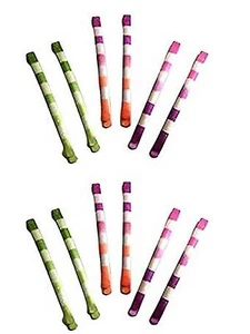 2 Packungen à 6 Multi Stripe Farbe Haargleiter Griffe Kirpy Haarkrips Haarnadeln - Bild 1 von 1