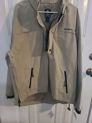 VTG Chaps Ralph Lauren Men’s Large Windbreaker Hooded 1/2 Zip Jacket NWT - Image 1 of 4
