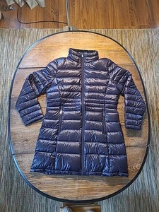 Andrew Marc Packable Lightweight Premium Daunen Parka XL Lila Long Line Gesteppt - Bild 1 von 20