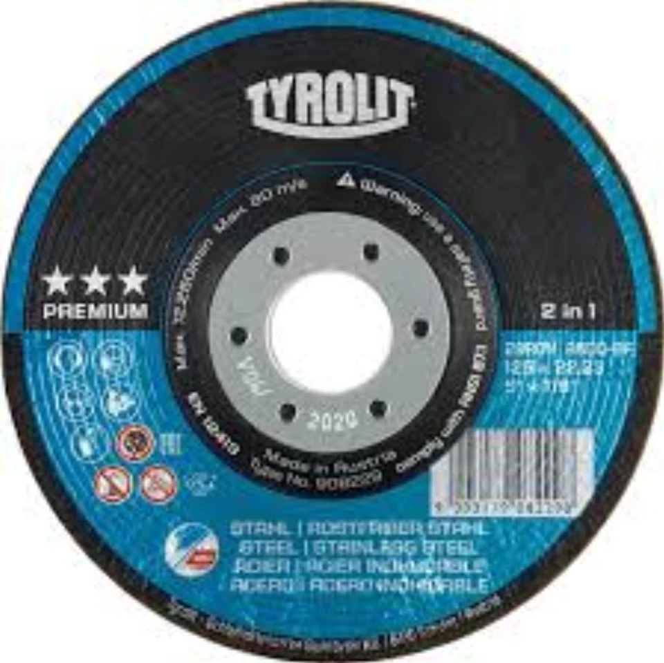 20x Tyrolit Premium Cutting Discs 125mm x 2.5mm Steel & Stainless 5" A30Q-BFXA