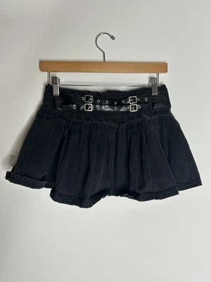 Royal Bones 女式小号黑色哥特式垃圾裙微型迷你  — 第 1/4 张图片