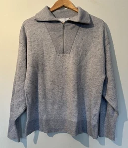 Witchery Ladies Knit Sz M Medium Grey 1/4 Zip Pullover Jumper Collar Wool Blend - Bild 1 von 11
