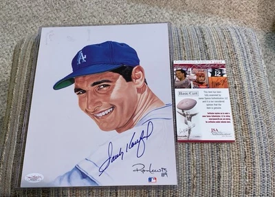 Sandy Koufax Los Angeles Dodgers Signed Auto Ron Lewis 8x10 Photo JSA - Image 1 of 2