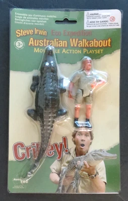 Steve Irwin Action Figure & Croc Australian Walkabout Moveable Playset KLM 2005 - Image 1 of 4
